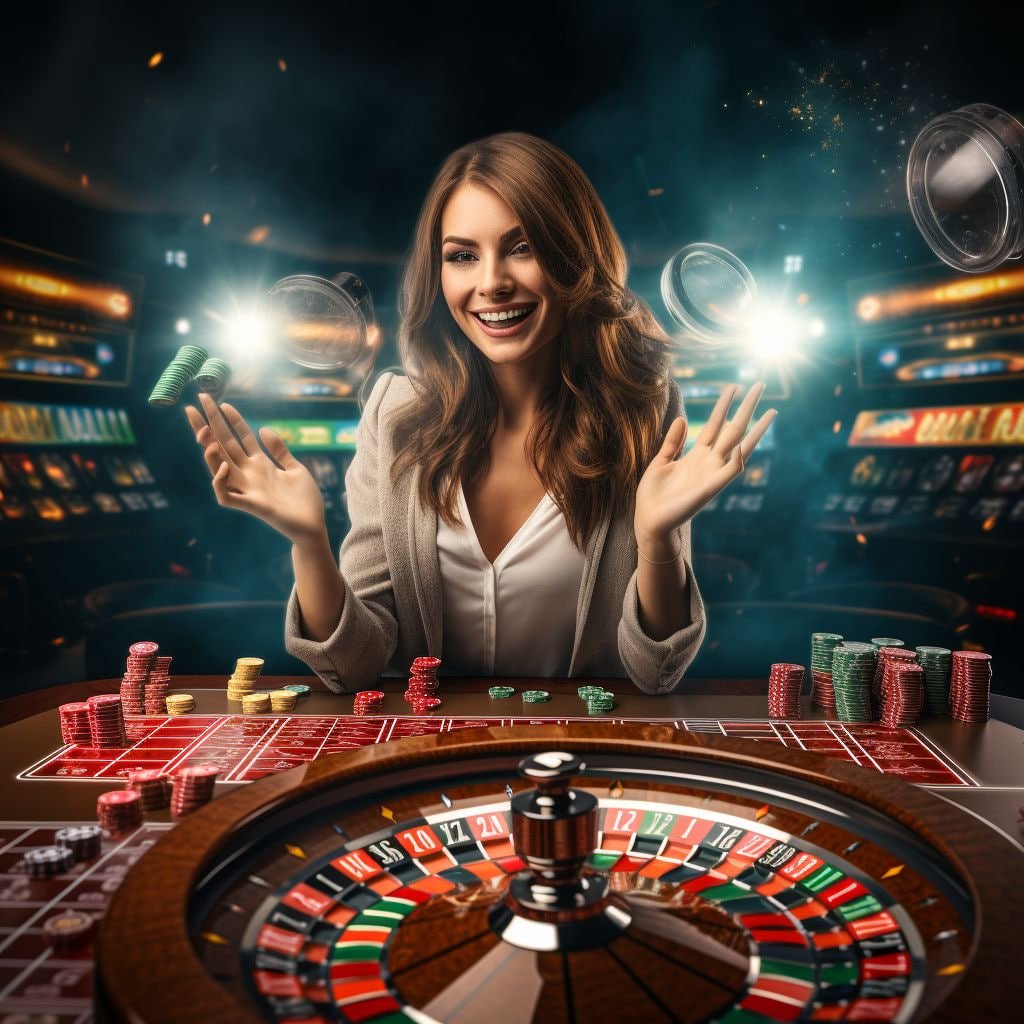 Dealer profesional membawakan permainan live casino di an77